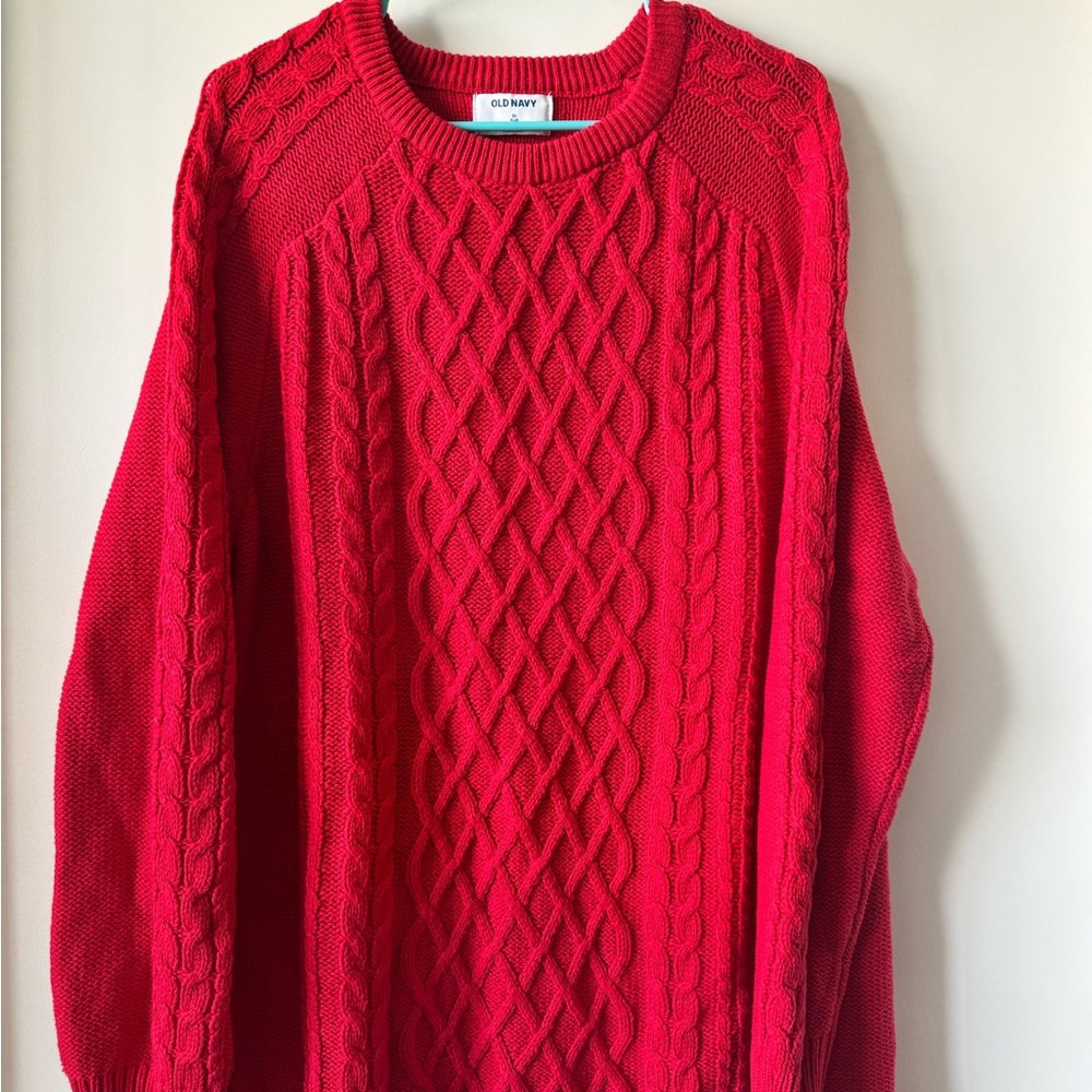 Old Navy Red Cable Knit Sweater